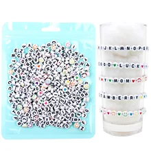 Hot selling 1000 pieces of letter beads smiling face love trendy DIY bracelets necklaces jewelry accessories