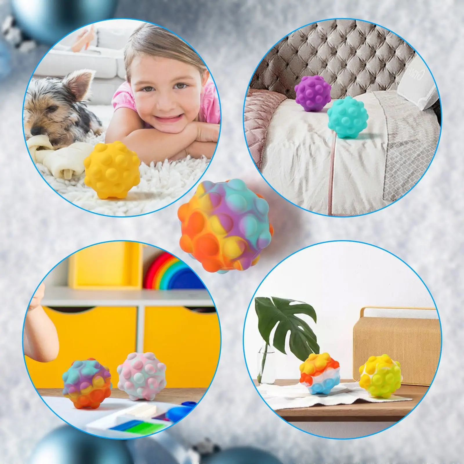 Детская игрушка-антистресс для снятия стресса, антистрессовый куб, Радужный шар, игрушка-антистресс для поп-снятия стресса, Сжимаемый эластичный 3D мяч