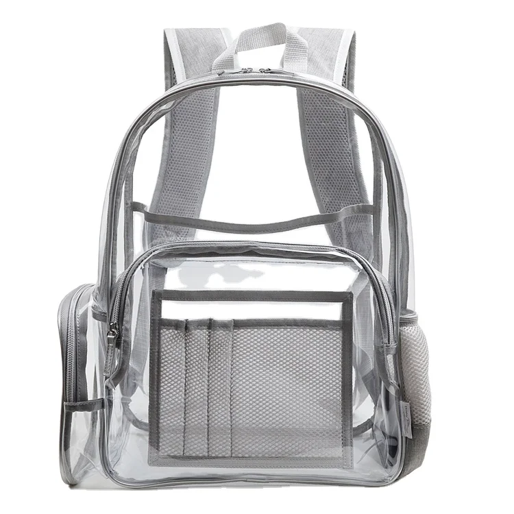 Stitch  Large Capacity Transparent PVC Book School Bags See Through Clear Plastic Backpack Heavy Duty
