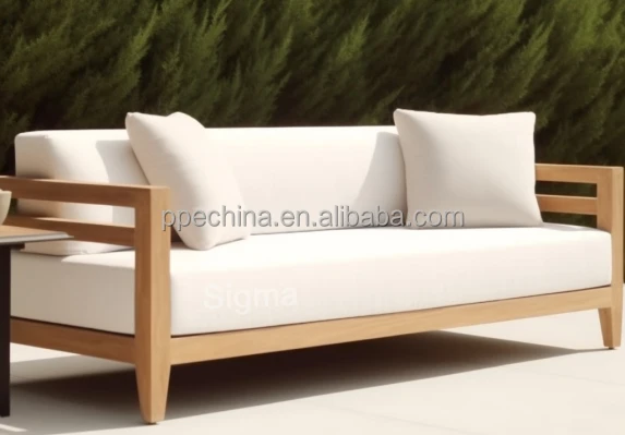 Solid teak wood sofa set high-end outdoor patio furniture sofa  modern outdoor garden sofa