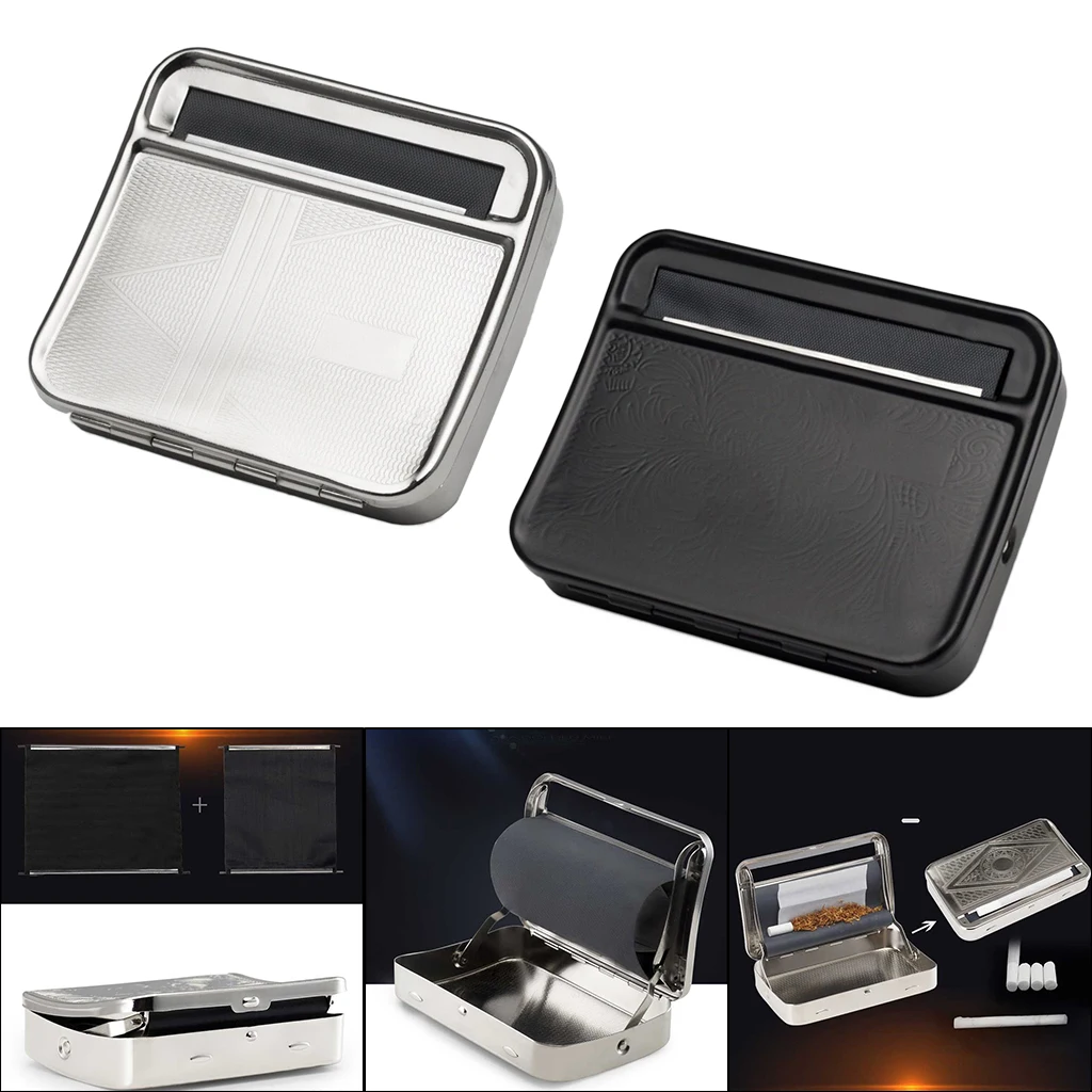 Metal Tobacco Rollbox Cigarette case 70mm/78mm/110mm Manual semi-automatic  Stainless Steel Cigarette Maker Fashion box - AliExpress