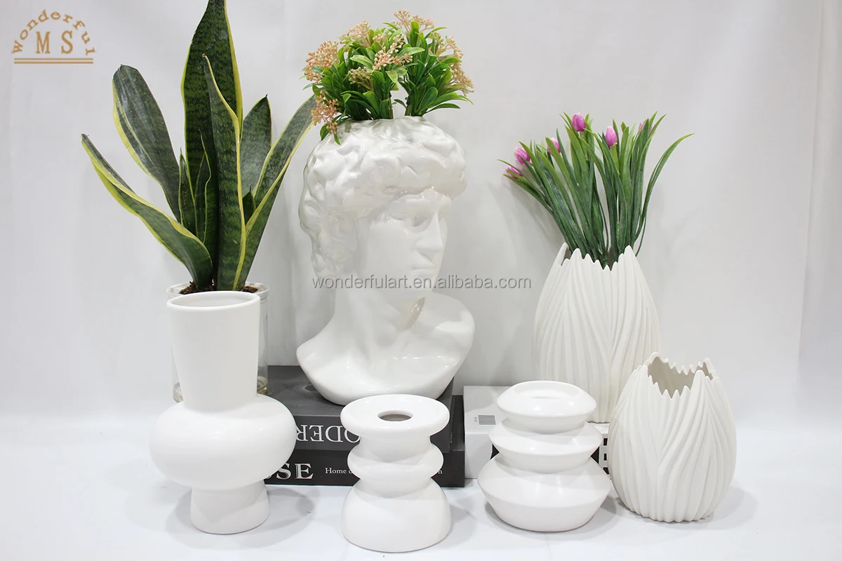 Ceramic flower vases europe style porcelain flower pot tabletop handicraft wedding gift for home decoration