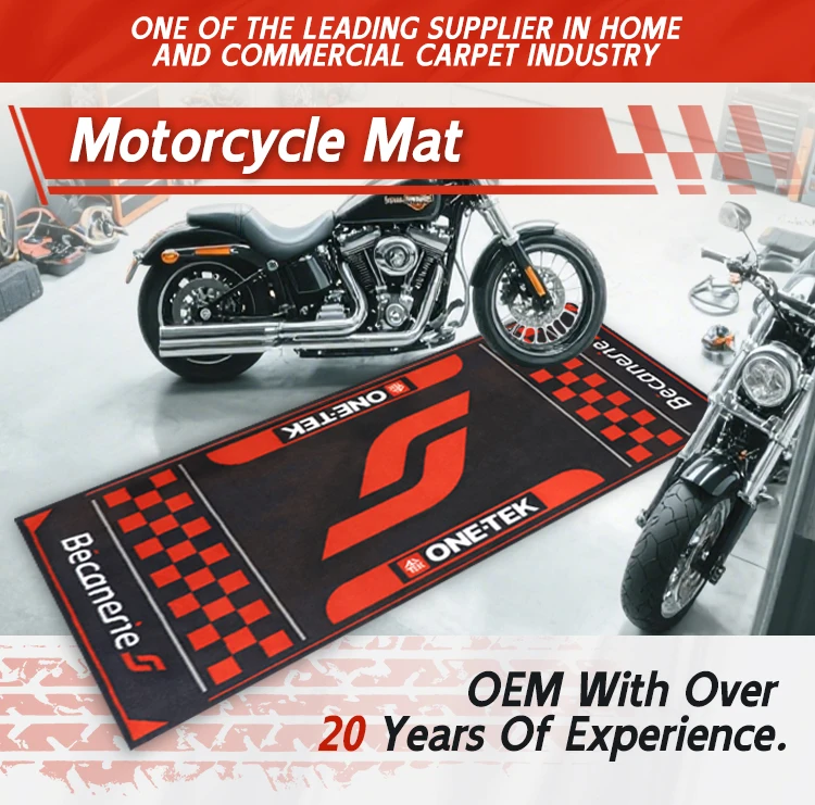 Custom Motorcycle Mat Logo Rubber Floor Mat Garage Mats for Product Motorcycles manufacture