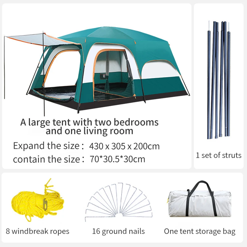 Outdoor Luxury Tents Waterproof Camping Supplies Family Portable Tent ...