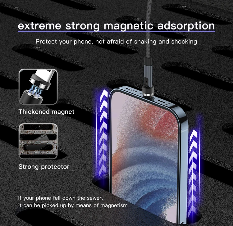 3in1 5a Fast Charging Cable Rotate Lightning Usb For Iphone And Android Micro Usb