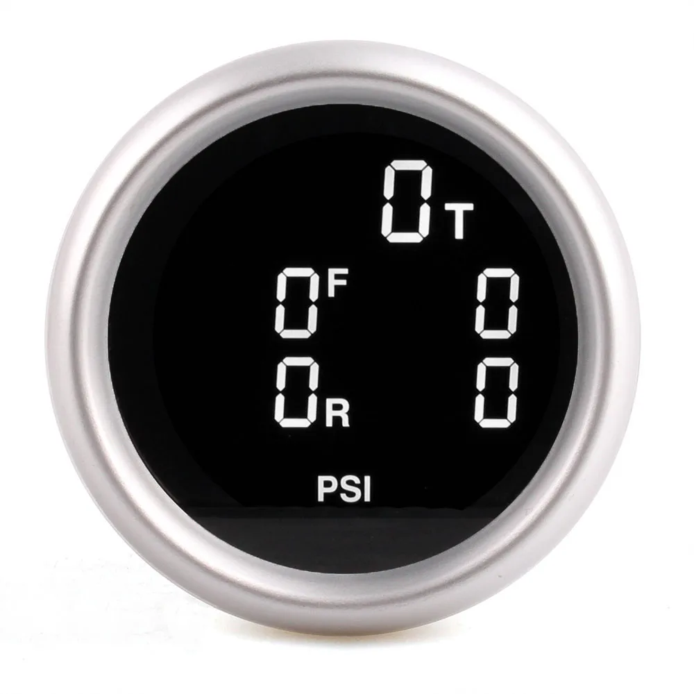 RYSJM 52mm Dual Digital Air Pressure Gauge Kit For Air Suspension - 0-220 PSI W/ 2 Sensors