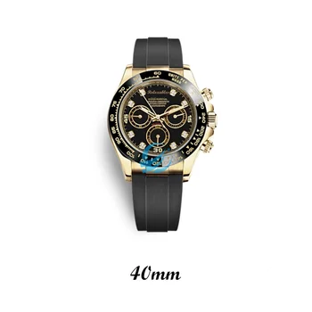 Wholesale Custom Mechanical Watches Daytone Luxury Diamond Watch Silicone Strap RLX Style