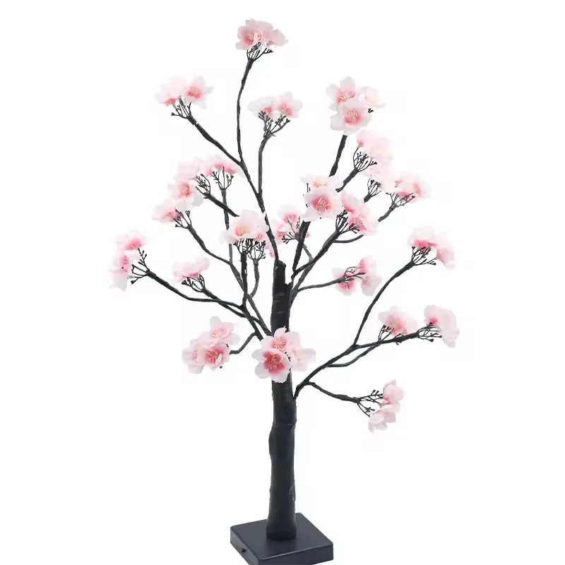 Spring New Product Led Peach Blossom Lamp Fairy String Lights Battery Operated Artificial Tree Lamp Bedroom Room Decoration