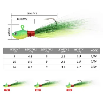 CHEERY 7g 10g 16g Deer Hair Metal Jig Head Hook Metal Jig Lure Sturdy Bait Fishing Jigging Lure – Metal Jig – view 4