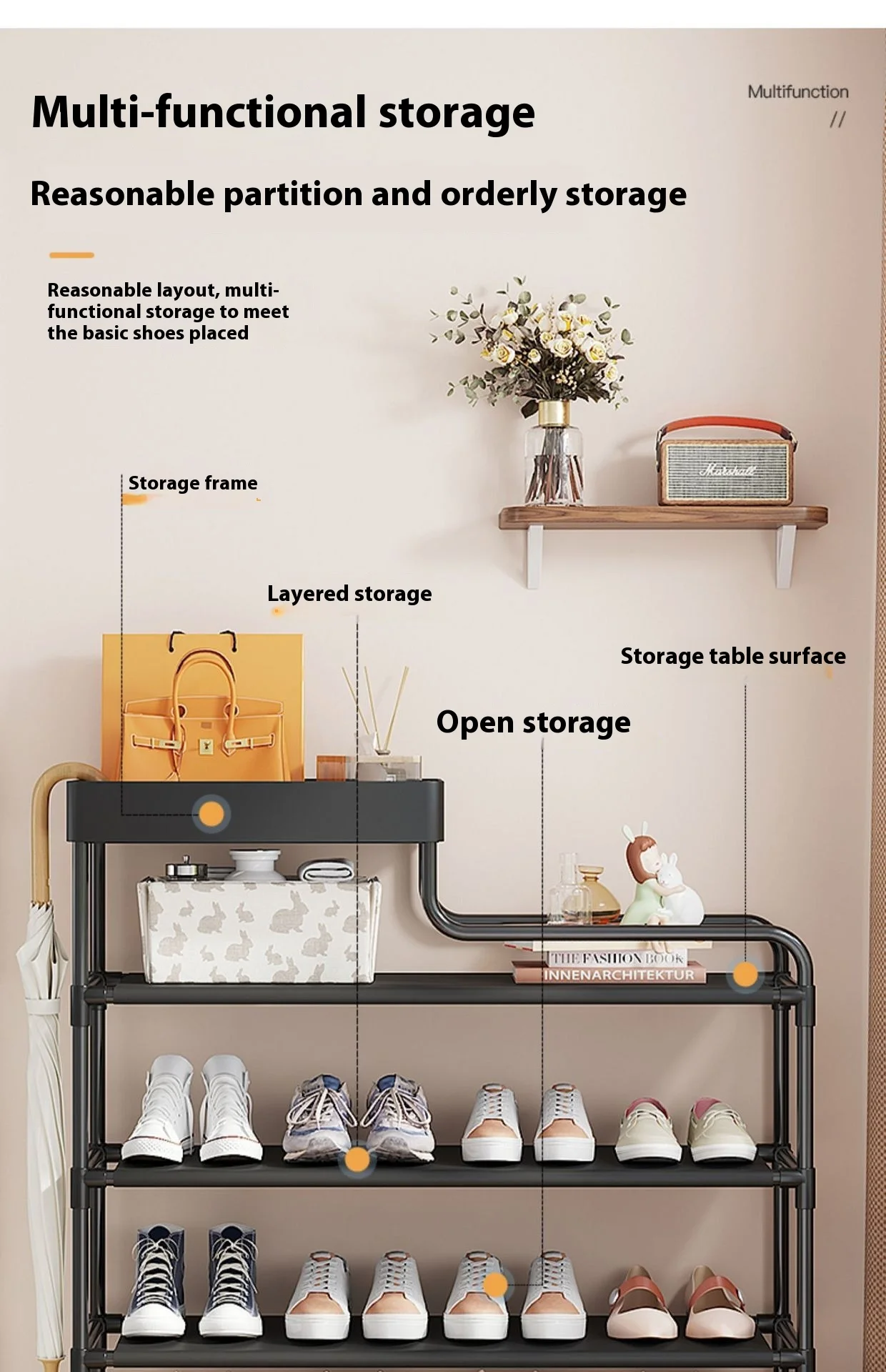 Economical Multi-Layer Indoor Metal Door Storage Rack Space-Saving ...