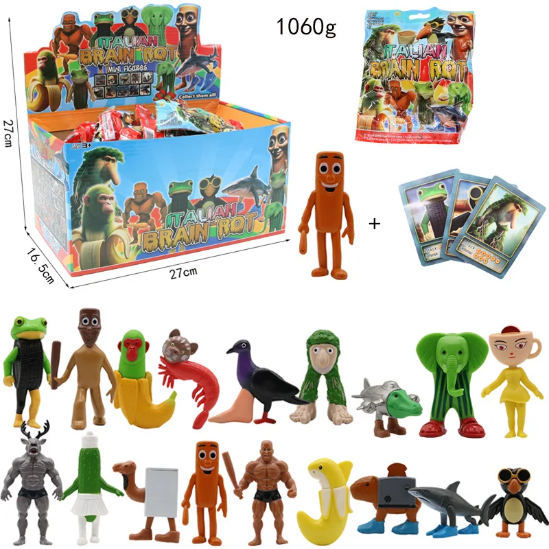 TOGETDREAM 24 Pièces Italian Brainrot Figurines, Tralalero Tralala Figure Jouets Tralalero en 3D Brainrot Figurine Figurines de Collection Cadeau Créatif pour Collection Décoration Enfants Et Fans
