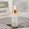 Frascos cuentagotas de vidrio esmerilado + anillo de oro + caucho blanco