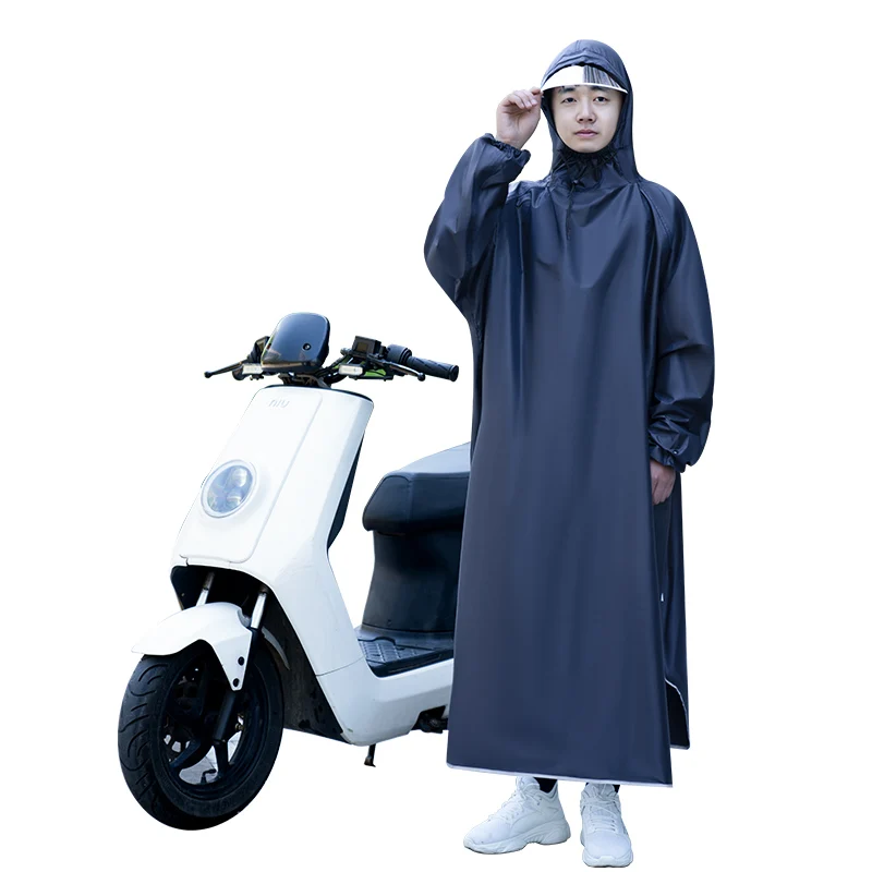 Polyester material long windbreaker raincoats thickened elastic fabric sleeved electric rain coat