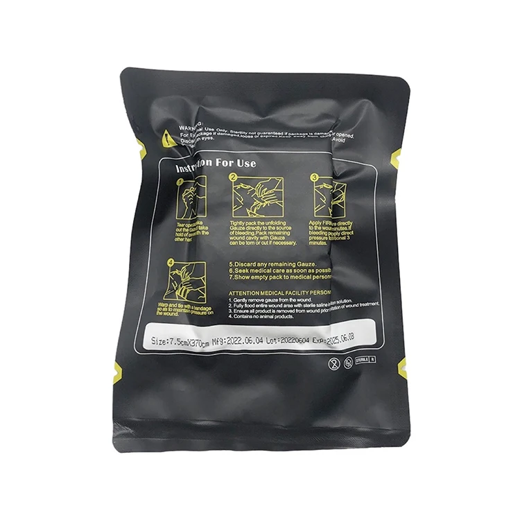 Vacuum Packed Gauze Outdoor First Aid Wound Aseptic Treatment Survival Kaolin Hemostatic Gauze