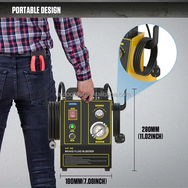 Official Autool Ast605 110v 220v Automatic Pulsating Brake Oil Changer