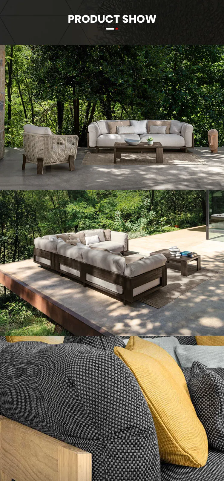 New Design Outdoor Furniture Patio Hotel Villa Garden Solid Teak Wood