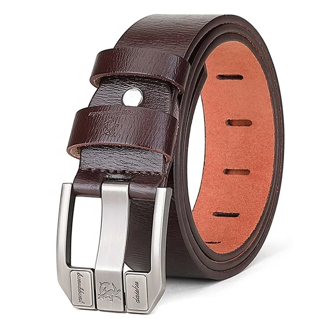 leather single ring needle buckle casual all-match cowhide belt,men leather belt