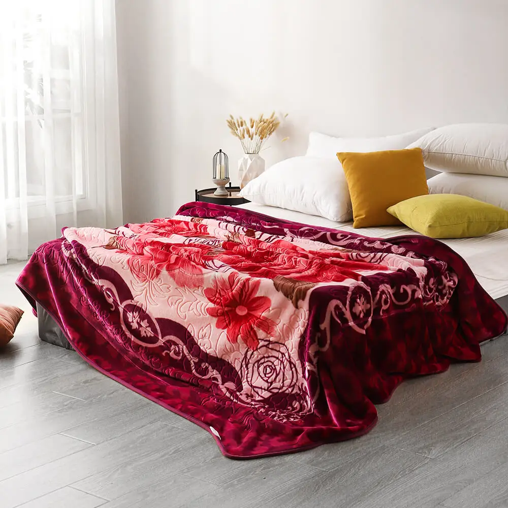 Ruikasi 100 Polyester Raschel Embossed Mink Korean Blanket 4pcs Bedcover Set Buy Blanket Big