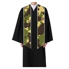 High quality oem customize logo printed camo embroidered graduation sash stole for unisex adults