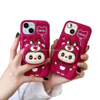 Wholesale Creative Design 3D Silicone Rubber Phone Case for iPhone 17 16 15 Pro Max Cartoon Cover Lovely Bubu 14 13 12