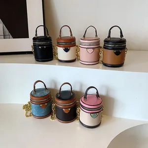 Bucket Design Wholesale Ladies Handbags Girls Fashion Colorful Mini Children Crossbody Phone Bag New Styles Small Child's Purse