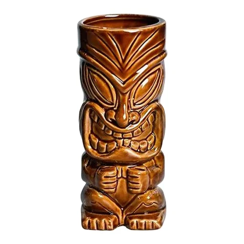 Custom Unique Party Tiki Mug Brown Ceramic 3D Mug Drinkware for Tiki Bar