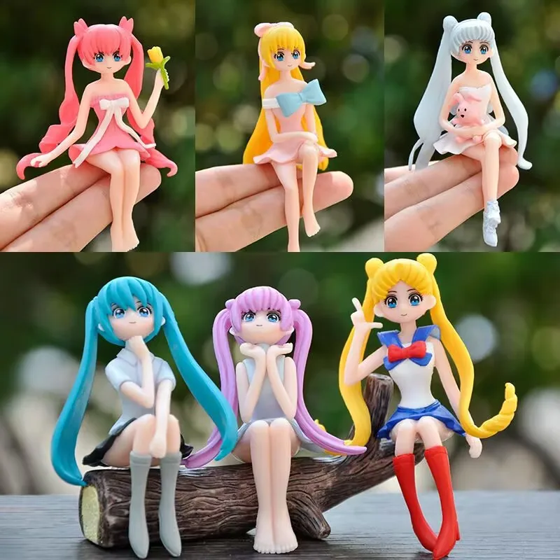 Sıcak satış popüler plastik japon kız anime figürleri 6 türleri