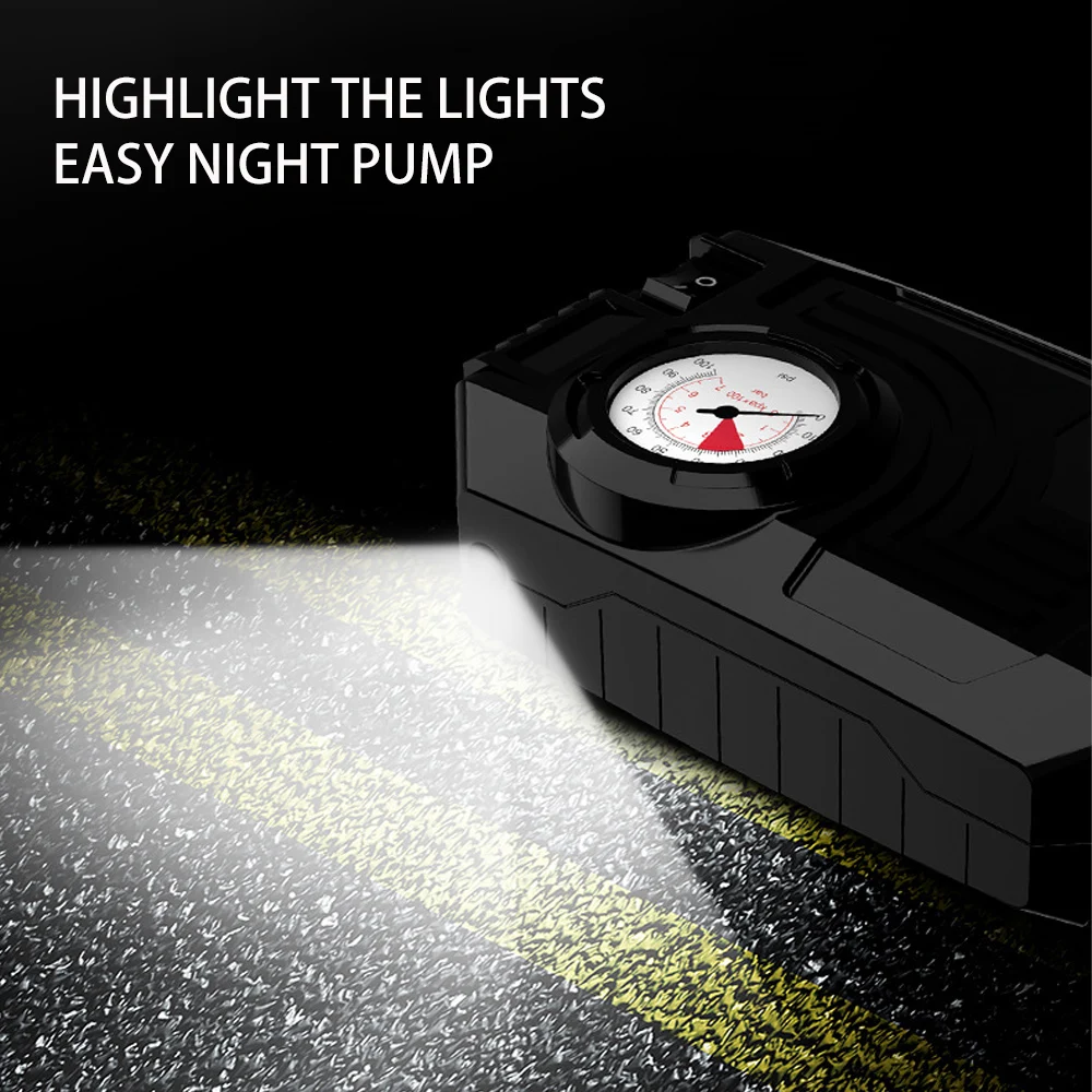 Automatic Mini Car Tire Inflator Pump Night Lighting Portable Tyre Inflator Car air Compressorfor Car Bike Motorcycle Ball - view 6