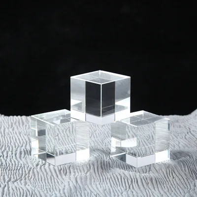 Pujiang Manufacture Supplier New Transparent K9 Crystal Glass Block Cube for 3d Laser Engraving Blank Crystal Ice Cubes