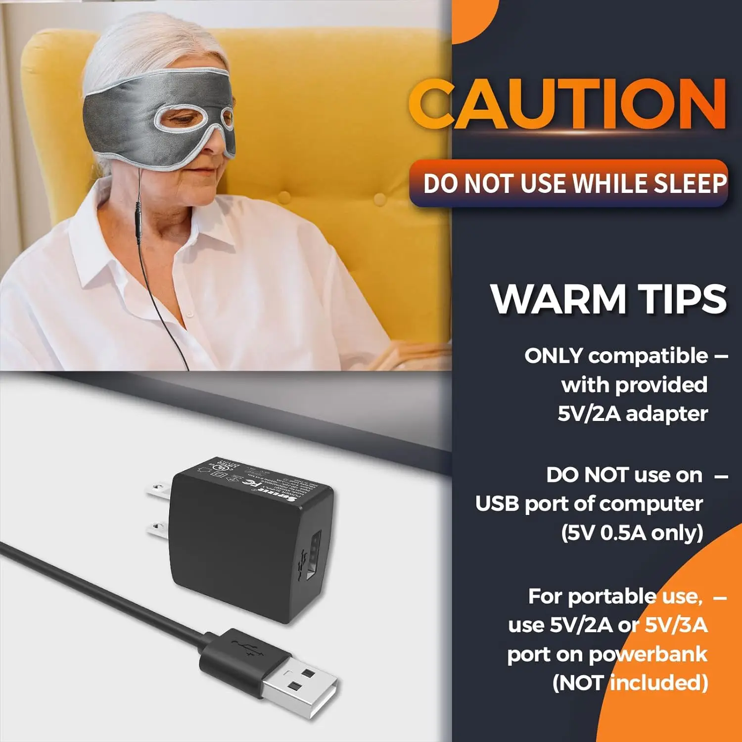 Sinus Relief Mask With 3 Heat Settings For Sinus Pressure Relief Usb