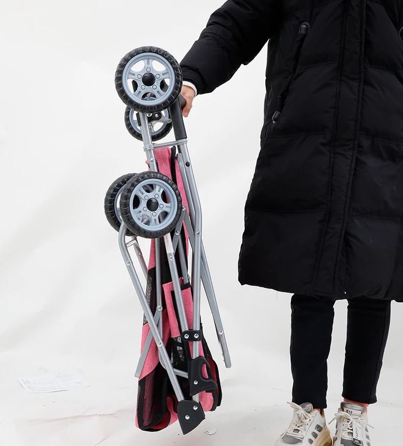 Double Pet Shopping Cart Camping Shopping Cart Large Capacity Portable Storage Folding supplier