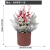 Frost Pine Twig Red Berry Mini Christmas Potted Decor Plant