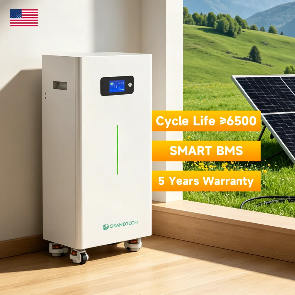 Grandtech US Home Energy Storage LiFePO4 Solar Battery 15kWh 16kWh 30KWH 51.2V 314Ah Lithium Battery CE for Solar System