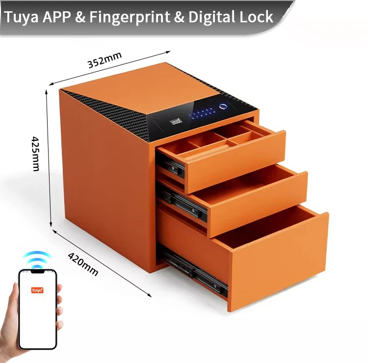 f2 1a ceqsafe smart premium jewelry box with fingerprint drawer electronic digital lock bedroom wardrobe safe-28
