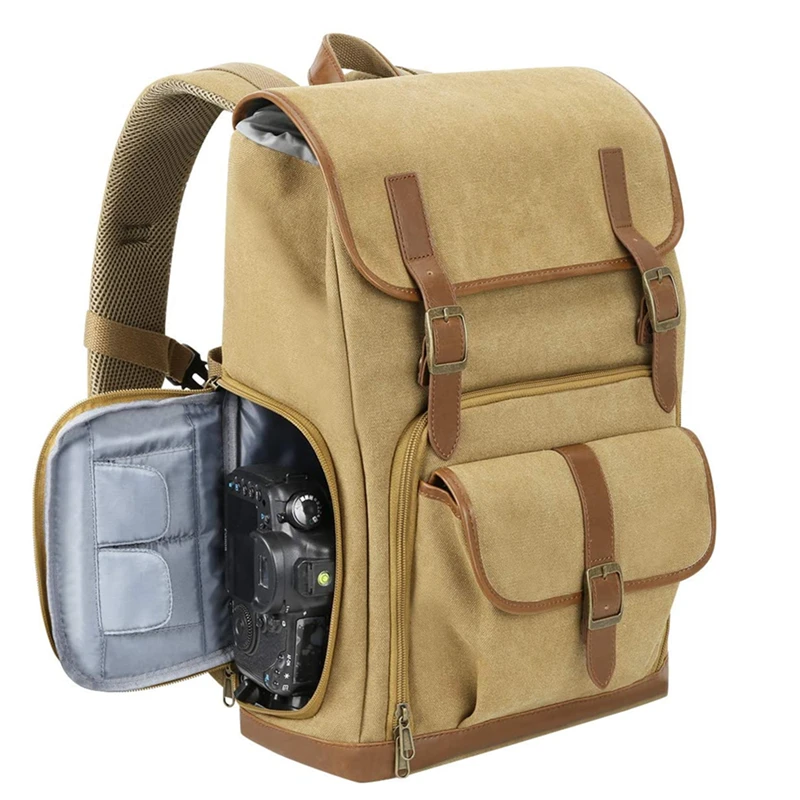 Сверхпрочный холщовый рюкзак для камеры DSLR