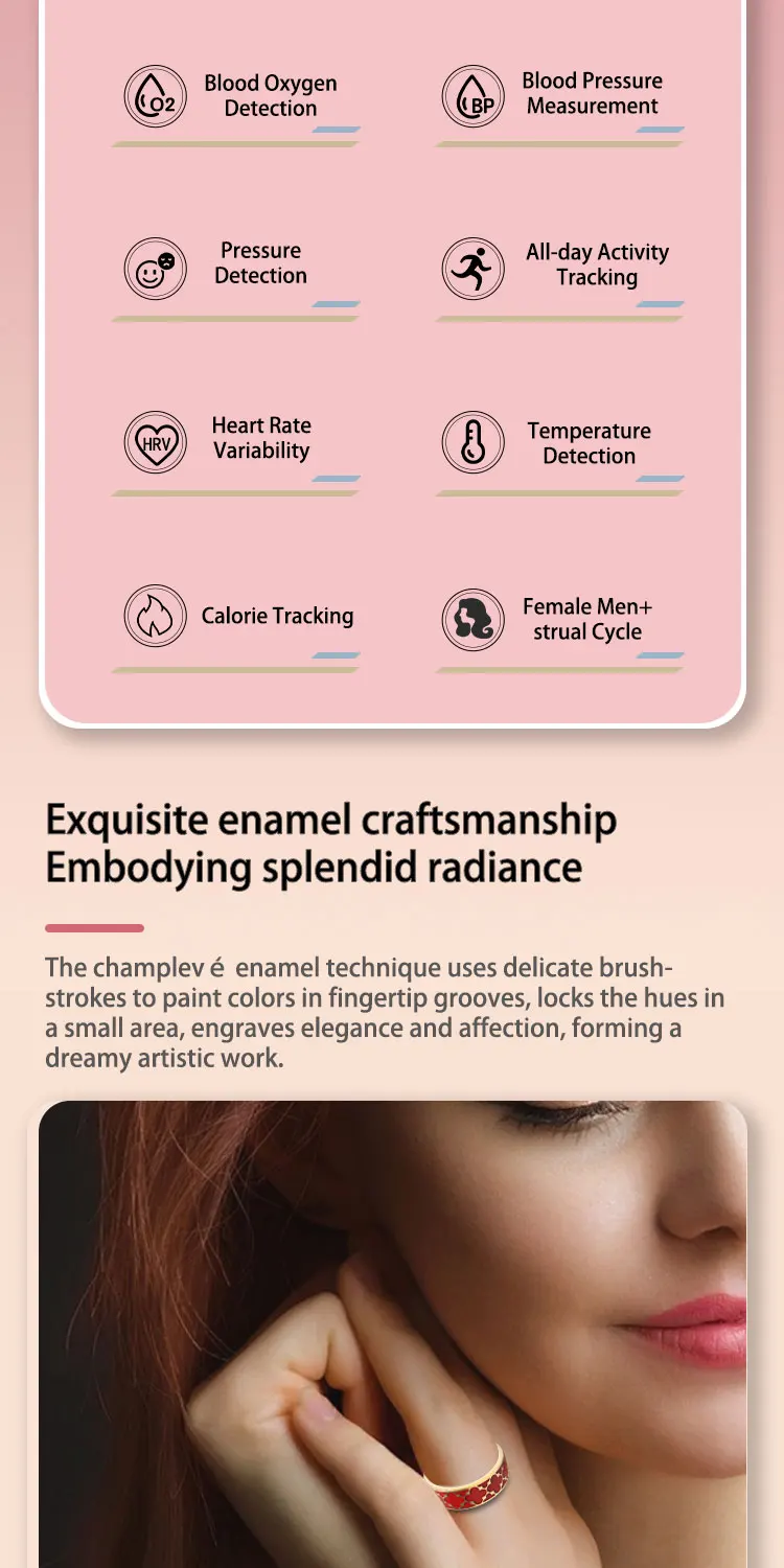 Chinese factory supplier supply  R26 Smart Rings Heart Rate Temperature Detection Pressure Monitoring 50m Waterproof Sport Smart Health Ring 2025 - Buy Smart Health Ring fitness Tracker Smart Health Ring classical Smart Rings