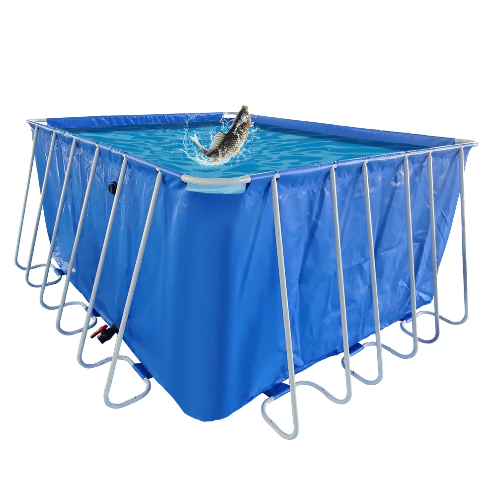 Portable Inflatable Canvas Fish Farming Tank PVC Aquatics