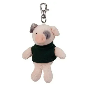 Wholesale Plush Toys Pink Pig Soft Stuffed Backpack Key Ring Key Chain Custom Cute Animal Short Clip Keychain for Bag
