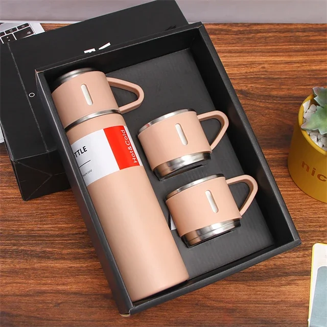 500ml 304 Stainless Steel Vacuum Flask Gift Set with There Lids Thermos ...
