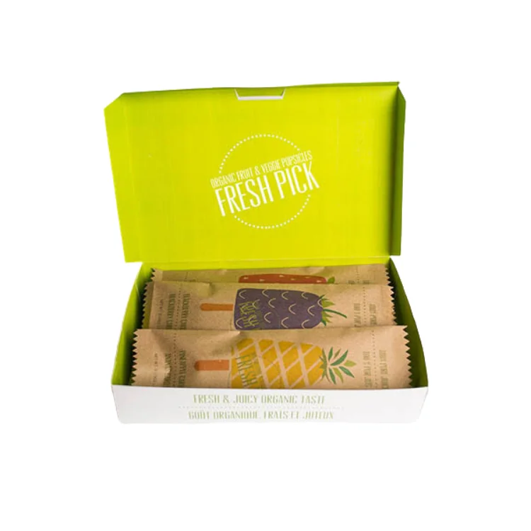 Custom Printed Popsicle Packaging Kraft Paper Bag Ice Cream Packaging Bag