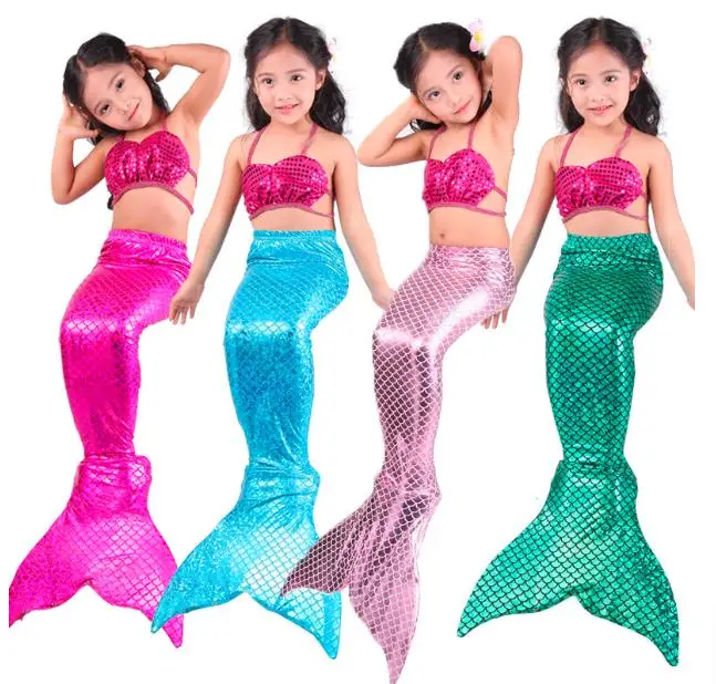 Girl Mermaid Swimsuit Bikini Mermaid Tail Little Mermaid Swimsuit - Buy ...