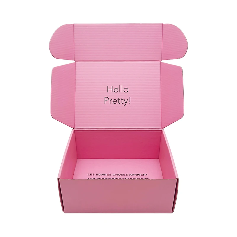 Custom Logo Cardboard Cartons Shipping Mailer Box Pink Cosmetic Set Cosmetics Mailing Skin Care Corrugated Packaging Boxes