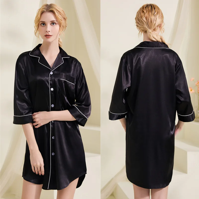 Camisón Corto De Satén Para Mujer (color Morado, Talla: S), Púrpura