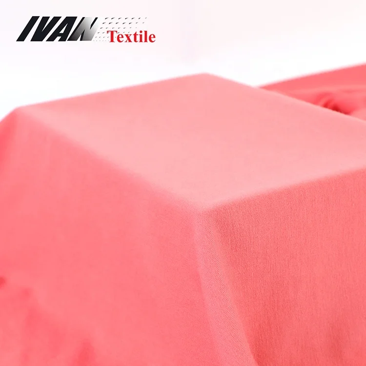 Solid 240GSM stretch plain dyed TR spandex french terry polyester rayon fabric for dress