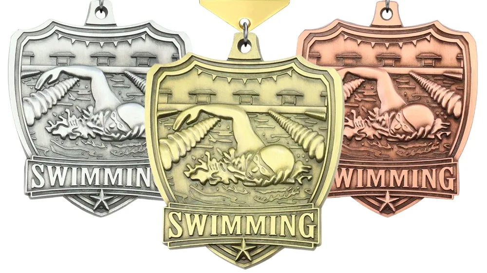 Ly Swimming Medals Custom Metal 3d Race Gold Silver Bronze Award Medals ...