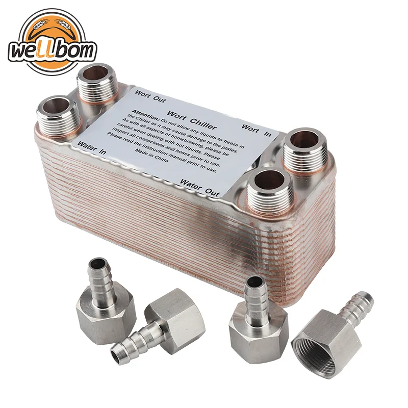 20 Plates Brewing Chiller Stainless Plate Heat Exchanger Home Brewing