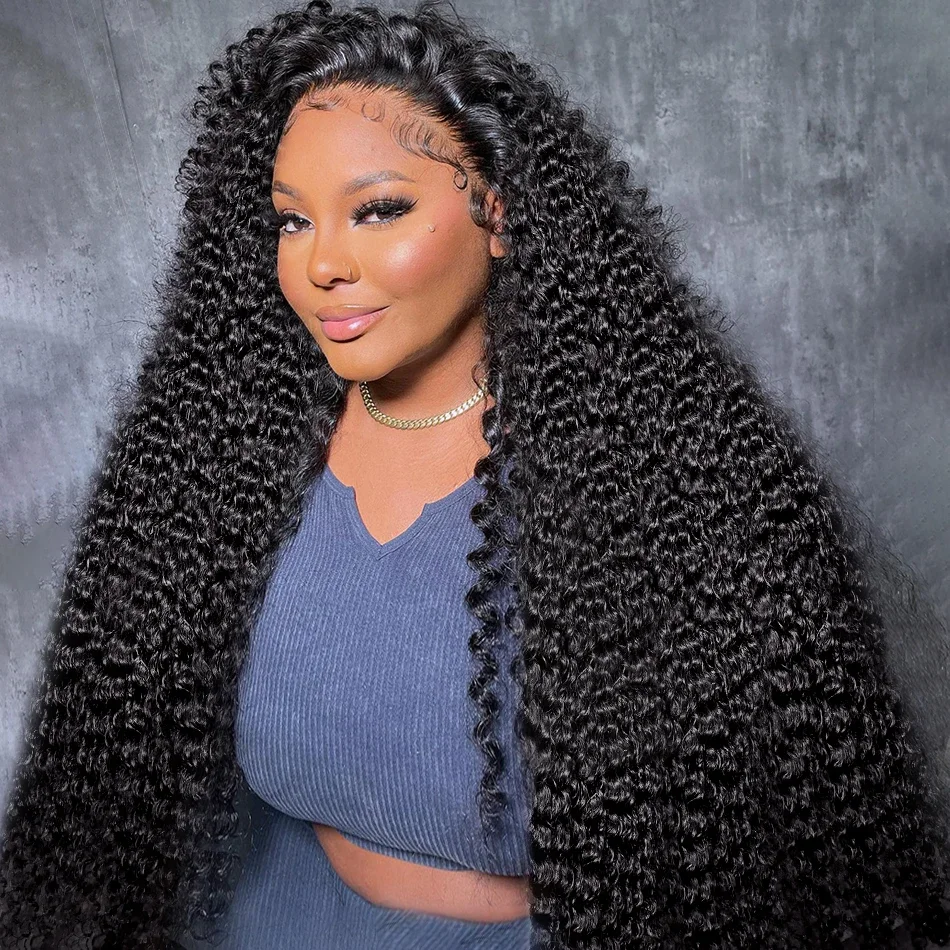 Parrucca frontale trasparente con onde profonde e sciolte da night club, HD Lace Water Curly Human Hair, chiusura in pizzo 5x5, per donne_voghion.com