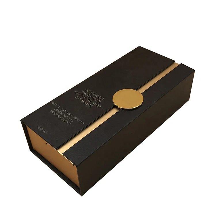 Luxury Empty Black Color Kraft Storage Beauty Cosmetics Cream Box Set Packaging for Cosmetic