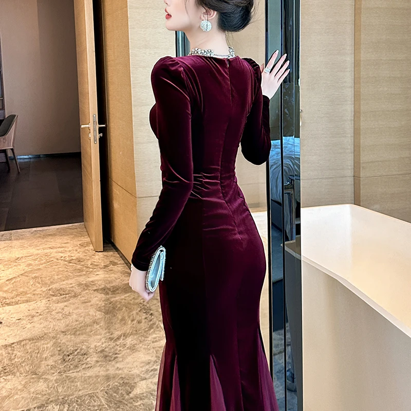 long sleeve red mini dress Do Long REMY RED A-LINE ROUND NECK ORGANDY MINI DRESS