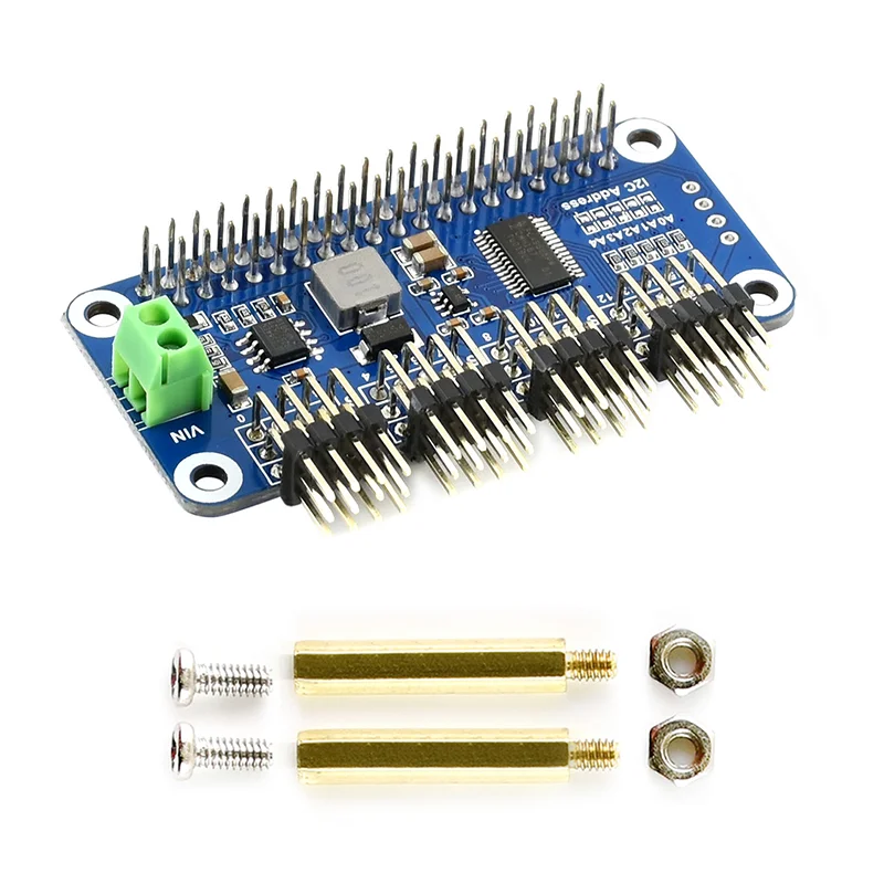 Right Angled Usb Raspberry Pi Raspberry Pi Servo Driver HAT for Raspberry Pi 16-Channel 12-bit I2C ...
